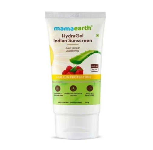 Mamaearth hydraGel indian sunscreen with aloe vera & raspberry 50g