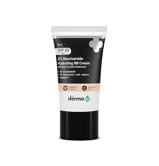 The Derma Co 2% Niacinamide Hydrating BB Cream 01 Warm Base 30g
