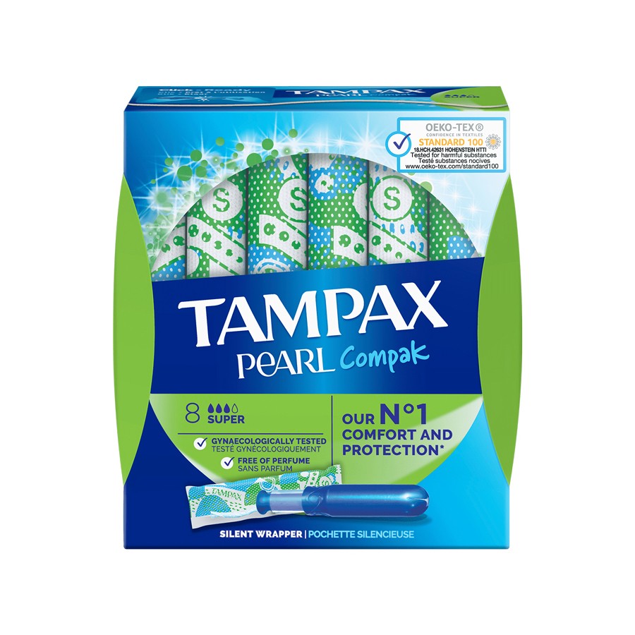 Tampax Pearl Compak Super Applicator Tampons 18units
