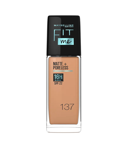 Maybelline Fit Me Matte +Poreless Liquid Foundation-137 Golden Tan 30ml